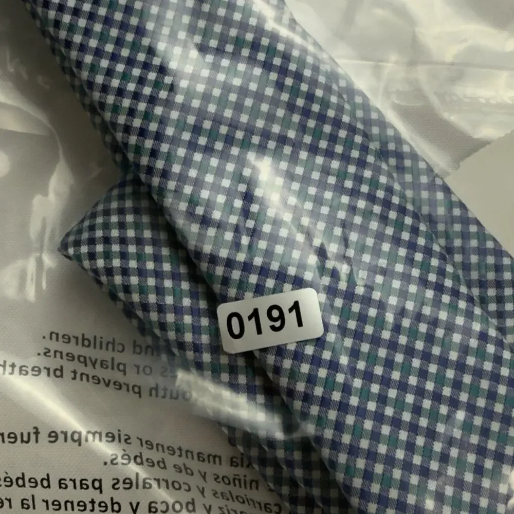 Wembley Tie Necktie Blue Green Gingham Print Polyester
